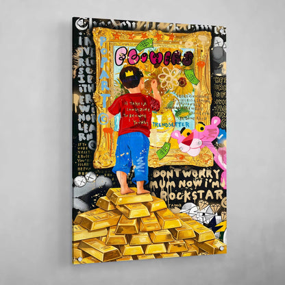 Cuadro Graffiti Niño Millonario - La Casa Del Cuadro