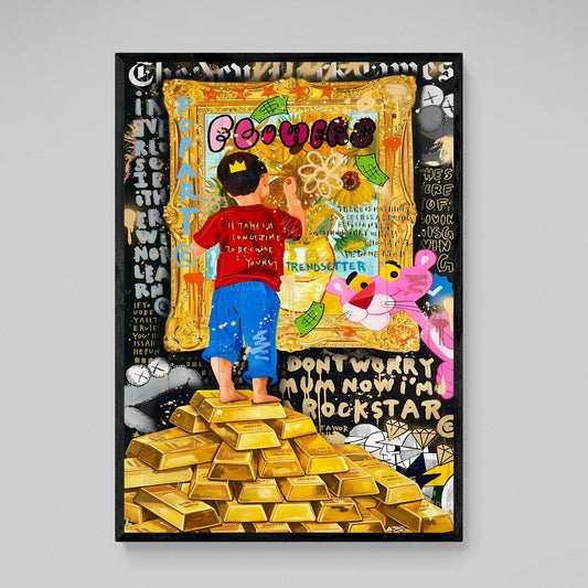 Cuadro Graffiti Niño Millonario - La Casa Del Cuadro