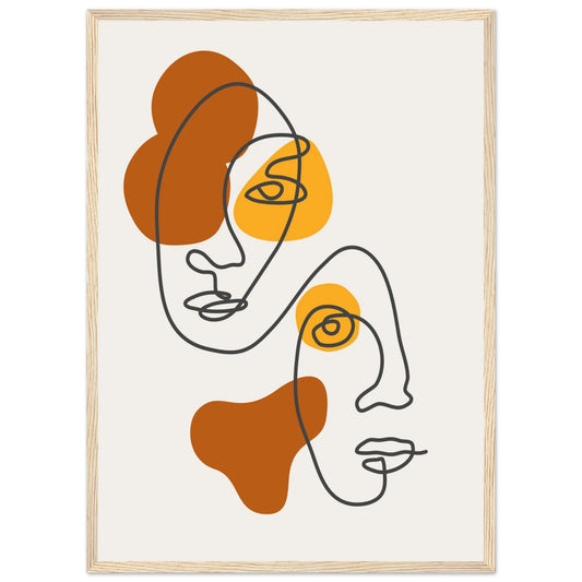 Cuadro Minimalista Caras Abstractas - La Casa Del Cuadro