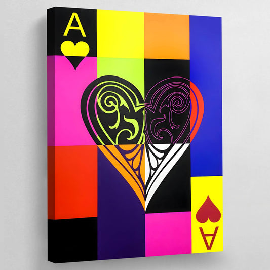 Cuadro Pop Art As De Corazones - La Casa Del Cuadro