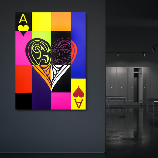 Cuadro Pop Art As De Corazones - La Casa Del Cuadro