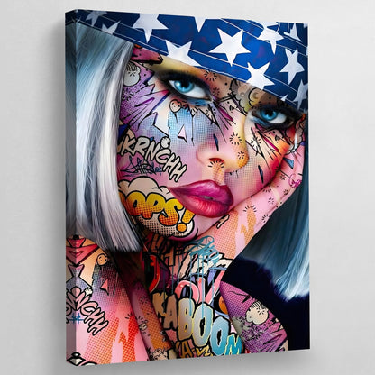 Cuadro Pop Art Cara De Mujer - La Casa Del Cuadro