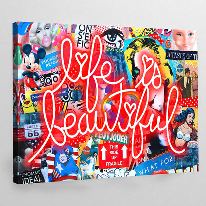 Cuadro Pop Art Life Is Beautiful - La Casa Del Cuadro